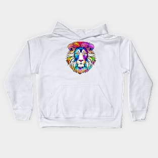 Psychedelic Art Lion Face Kids Hoodie